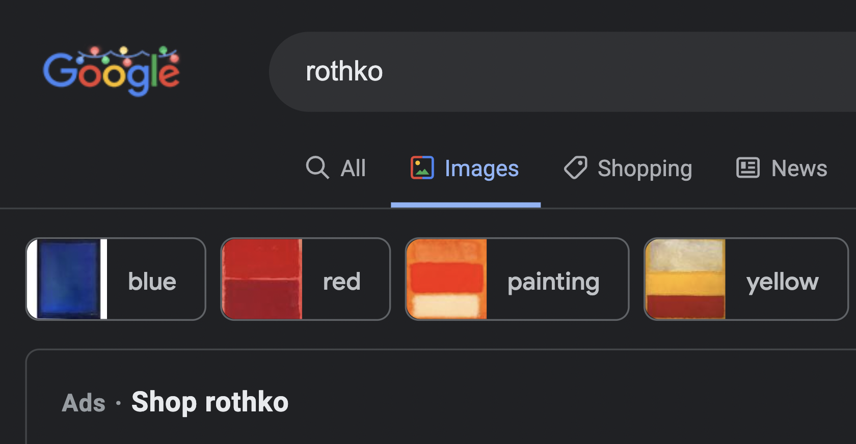 Rothko in the Google search bar.