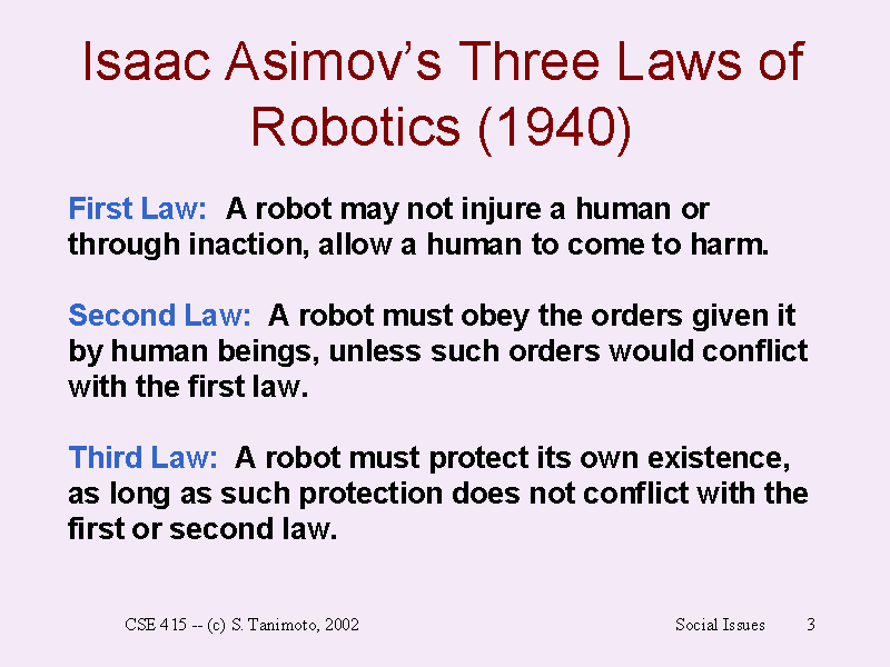 Asimov's robot laws.